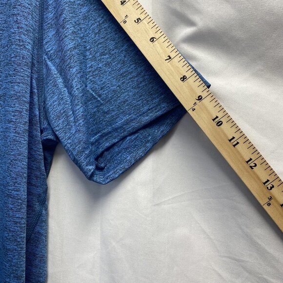 LEDING Workout Running Crew Neck T-Shirt Men Large Blue Dry-Fit Short Sleeve New - Picture 6 of 16